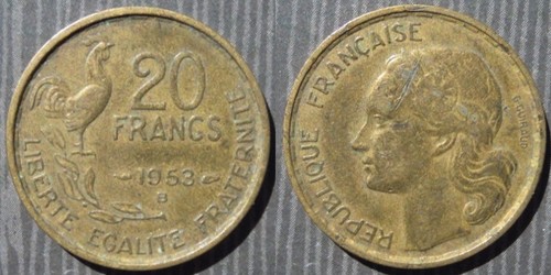 France francs 1953 - france, "
