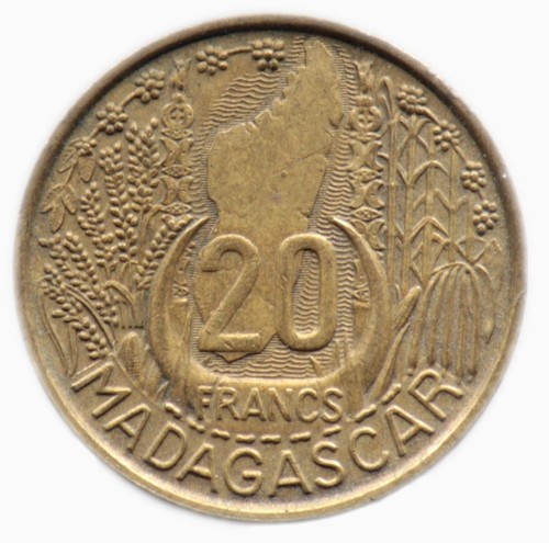 Francs 1953 madagascar - 20,